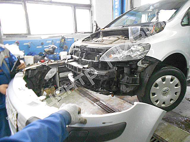 Покраска переднего бампера